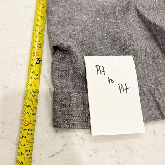 Avenue Linen Blend Silver Popover Tunic Womens Size 18/20 Lagenlook Casual - Picture 13 of 15